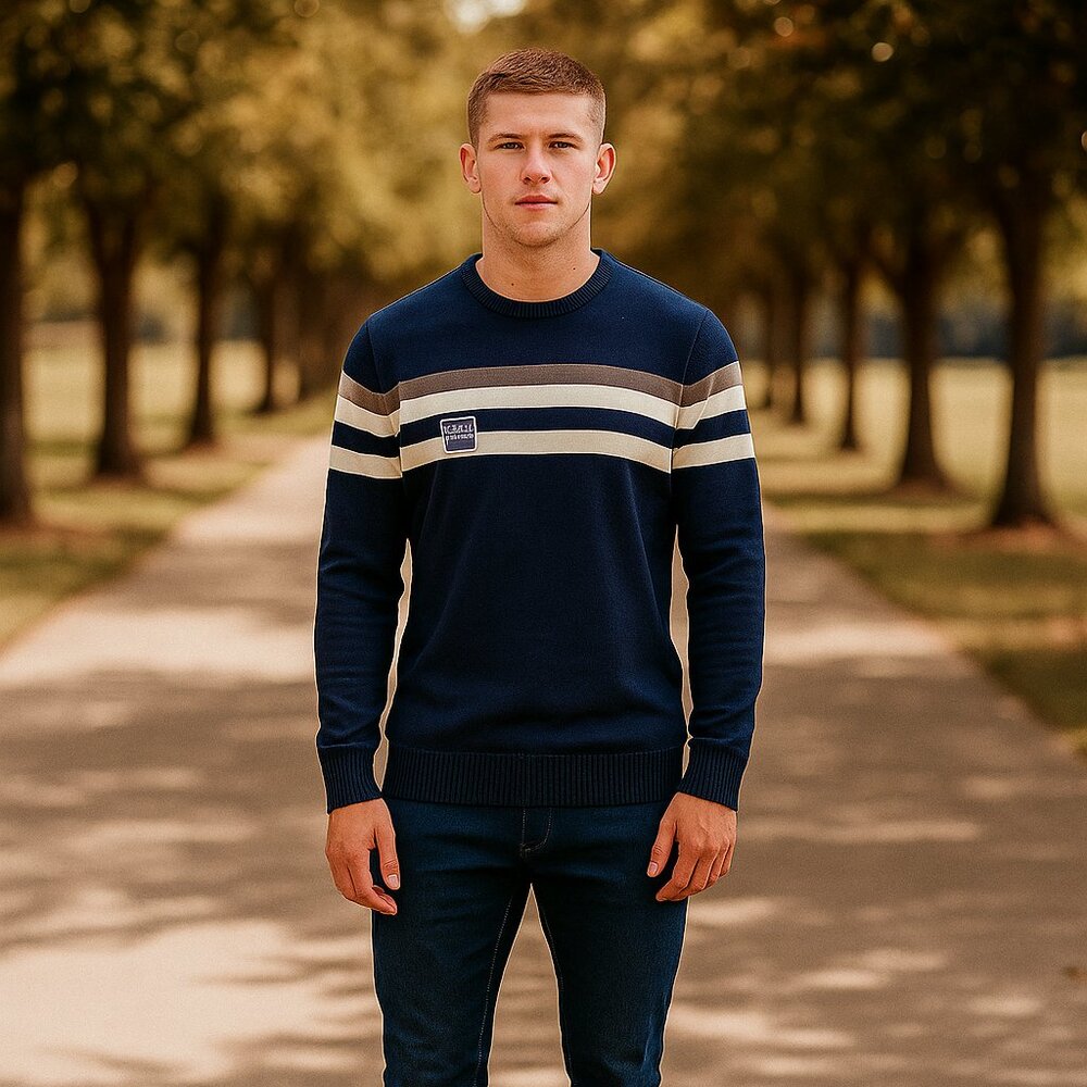 Izod Sweater Men L Blue/Gray Y2K Premium Essentials Natural Stretch Preppy NWT